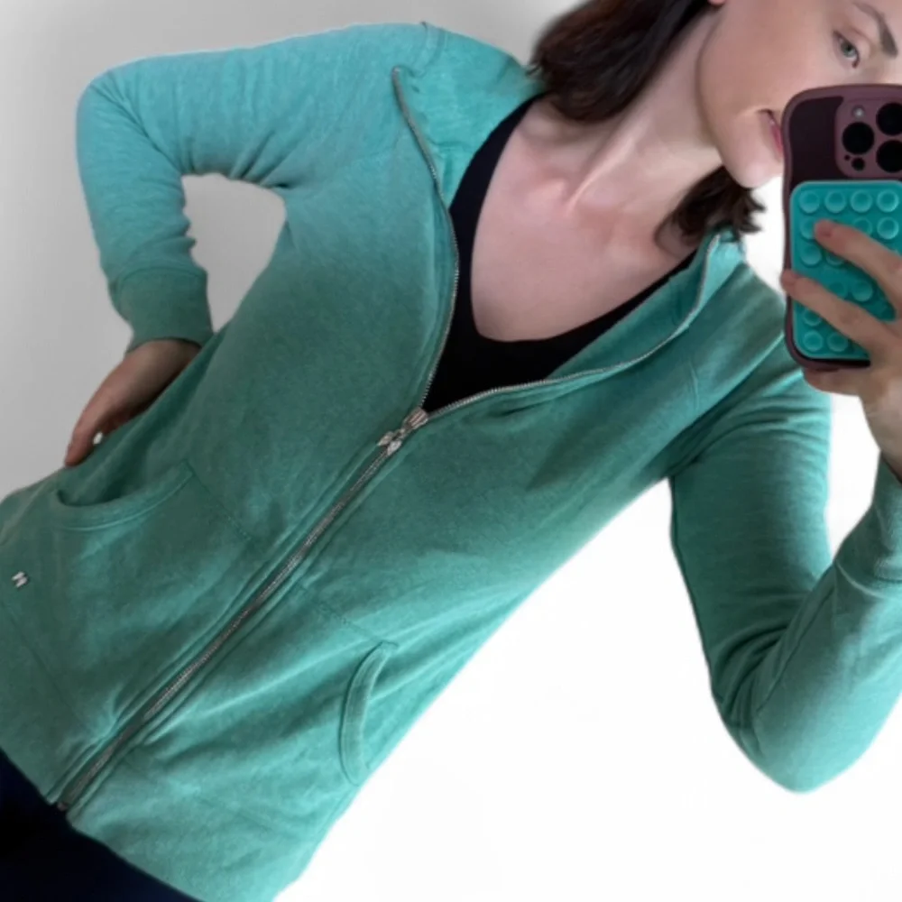 Victoria's Secret Teal Zip-Up Hoodie - Picture 6 of 6